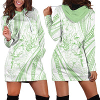Sharks Couple Dreamy Polynesians Floral Sea Hoodie Dress Emerald LT7 - Polynesian Pride