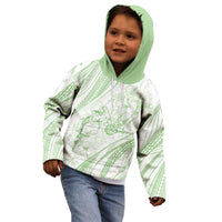 Sharks Couple Dreamy Polynesians Floral Sea Kid Hoodie Emerald - Polynesian Pride