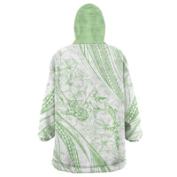 Sharks Couple Dreamy Polynesians Floral Sea Wearable Blanket Hoodie Emerald - Polynesian Pride