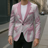 Sharks Couple Dreamy Polynesians Floral Sea Blazer Pink - Polynesian Pride