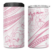 Sharks Couple Dreamy Polynesians Floral Sea 4 in 1 Can Cooler Tumbler Pink LT7 One Size: 16 oz Pink - Polynesian Pride