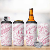 Sharks Couple Dreamy Polynesians Floral Sea 4 in 1 Can Cooler Tumbler Pink LT7 - Polynesian Pride