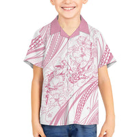 Sharks Couple Dreamy Polynesians Floral Sea Family Matching Tank Maxi Dress and Hawaiian Shirt Pink LT7 Son's Shirt Pink - Polynesian Pride