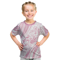 Sharks Couple Dreamy Polynesians Floral Sea Kid T Shirt Pink - Polynesian Pride