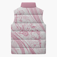 Sharks Couple Dreamy Polynesians Floral Sea Sleeveless Puffer Jacket Pink LT7 - Polynesian Pride