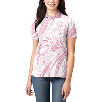 Sharks Couple Dreamy Polynesians Floral Sea Women Polo Shirt Pink LT7 - Polynesian Pride