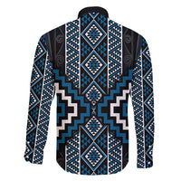 Azure Tukutuku Pattern Aotearoa Family Matching Tank Maxi Dress and Hawaiian Shirt Niho Taniwha and Puhoro Motifs LT7 - Polynesian Pride