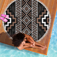 Classic Tukutuku Pattern Aotearoa Beach Blanket Niho Taniwha and Puhoro Motifs
