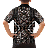 Classic Tukutuku Pattern Aotearoa Family Matching Short Sleeve Bodycon Dress and Hawaiian Shirt Niho Taniwha and Puhoro Motifs LT7 - Polynesian Pride