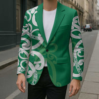 Pounamu Green Maori Blazer Koru Kowhaiwhai LT7 - Polynesian Pride