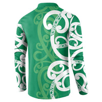 Pounamu Green Maori Button Sweatshirt Koru Kowhaiwhai - Polynesian Pride