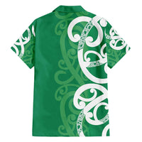 Pounamu Green Maori Family Matching Short Sleeve Bodycon Dress and Hawaiian Shirt Koru Kowhaiwhai LT7 - Polynesian Pride