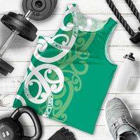 Pounamu Green Maori Men Tank Top Koru Kowhaiwhai - Polynesian Pride