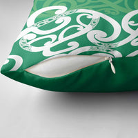 Pounamu Green Maori Pillow Cover Koru Kowhaiwhai - Polynesian Pride