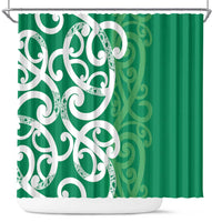 Pounamu Green Maori Shower Curtain Koru Kowhaiwhai - Polynesian Pride