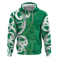 Pounamu Green Maori Zip Hoodie Koru Kowhaiwhai - Polynesian Pride