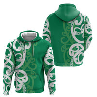 Pounamu Green Maori Zip Hoodie Koru Kowhaiwhai - Polynesian Pride