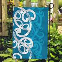 Azure Blue Maori Garden Flag Koru Kowhaiwhai - Polynesian Pride