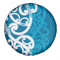 Azure Blue Maori Spare Tire Cover Koru Kowhaiwhai - Polynesian Pride