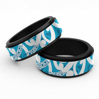 Azure Blue Maori Spinner Ring Koru Kowhaiwhai