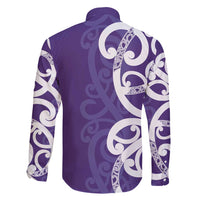 Violet Green Maori Family Matching Puletasi and Hawaiian Shirt Koru Kowhaiwhai LT7 - Polynesian Pride