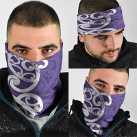 Violet Green Maori Neck Gaiter Koru Kowhaiwhai - Polynesian Pride