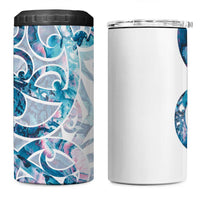 Turquoise Paua Shell Maori 4 in 1 Can Cooler Tumbler Koru Kowhaiwhai - Polynesian Pride