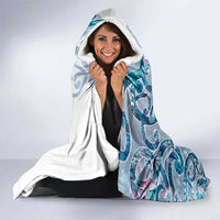 Turquoise Paua Shell Maori Hooded Blanket Koru Kowhaiwhai - Polynesian Pride