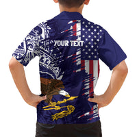 American Samoa Mix US Family Matching Short Sleeve Bodycon Dress and Hawaiian Shirt Flag Day Grunge Style LT7 - Polynesian Pride