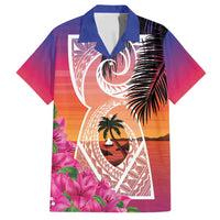 Guam Chamorro Family Matching Off Shoulder Maxi Dress and Hawaiian Shirt Artsy Latte Stone LT7 Dad's Shirt - Short Sleeve Art - Polynesian Pride