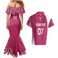 Personalised New Zealand Rugby Couples Matching Mermaid Dress and Hawaiian Shirt Aotearoa Champions - Pink Version LT7 - Polynesian Pride