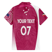 Personalised New Zealand Rugby Family Matching Off Shoulder Maxi Dress and Hawaiian Shirt Aotearoa Champions - Pink Version LT7 - Polynesian Pride
