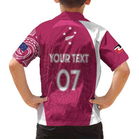 Personalised New Zealand Rugby Family Matching Off Shoulder Short Dress and Hawaiian Shirt Aotearoa Champions - Pink Version LT7 - Polynesian Pride