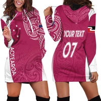Personalised New Zealand Rugby Hoodie Dress Aotearoa Champions - Pink Version LT7 - Polynesian Pride
