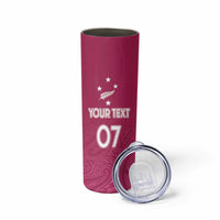 Personalised New Zealand Rugby Skinny Tumbler Aotearoa Champions - Pink Version LT7 - Polynesian Pride