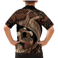 Father's Day Polynesian Pattern Family Matching Mermaid Dress and Hawaiian Shirt Tropical Humpback Whale LT7 - Polynesian Pride