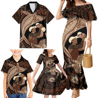 Father's Day Polynesian Pattern Family Matching Mermaid Dress and Hawaiian Shirt Tropical Humpback Whale LT7 - Polynesian Pride