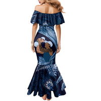 Father's Day Polynesian Pattern Family Matching Mermaid Dress and Hawaiian Shirt Tropical Humpback Whale - Navy LT7 - Polynesian Pride
