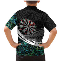 Personalized NZ Darts Family Matching Mermaid Dress and Hawaiian Shirt Paua Shell Maori Koru Whakairo LT7 - Polynesian Pride
