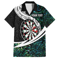 Personalized NZ Darts Family Matching Short Sleeve Bodycon Dress and Hawaiian Shirt Paua Shell Maori Koru Whakairo LT7 Dad's Shirt - Short Sleeve Colorful - Polynesian Pride