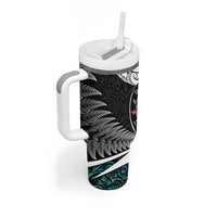 Personalized NZ Darts Tumbler With Handle Paua Shell Maori Koru Whakairo - Polynesian Pride