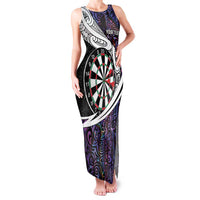 Personalized NZ Darts Family Matching Tank Maxi Dress and Hawaiian Shirt Paua Shell Maori Koru Whakairo - Purple LT7 Mom's Dress Purple - Polynesian Pride