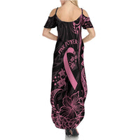 Polynesian Pink Power Family Matching Summer Maxi Dress and Hawaiian Shirt Breast Cancer Ribbon Turtle and Flowers LT7 - Polynesian Pride