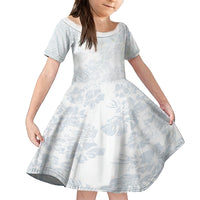 Samoa White Sunday Family Matching Puletasi Dress and Hawaiian Shirt Hibiscus Special LT7 Daughter's Dress White - Polynesian Pride