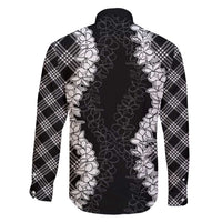 Hawaii Aloha Plumeria Lei Black Palaka Family Matching Short Sleeve Bodycon Dress and Hawaiian Shirt LT7 - Polynesian Pride