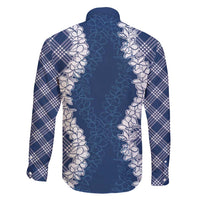 Hawaii Aloha Plumeria Lei Navy Palaka Family Matching Puletasi and Hawaiian Shirt LT7 - Polynesian Pride