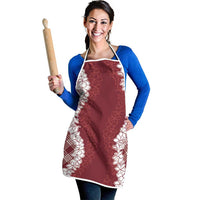 Hawaii Aloha Plumeria Lei Scarlet Palaka Apron - Polynesian Pride