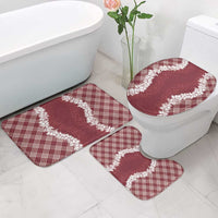 Hawaii Aloha Plumeria Lei Scarlet Palaka Bathroom Set - Polynesian Pride