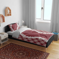 Hawaii Aloha Plumeria Lei Scarlet Palaka Bedding Set - Polynesian Pride