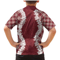 Hawaii Aloha Plumeria Lei Scarlet Palaka Family Matching Mermaid Dress and Hawaiian Shirt LT7 - Polynesian Pride